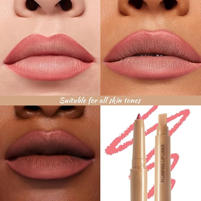 Waterproof Matte Lip Liner Pencil with Silicone Smudger – Long-Lasting Retractable Velvet Crayon, Vegan & Cruelty-Free, Define & Sculpt Lips for Work, Date, Party & Travel (02#, pack of 1)