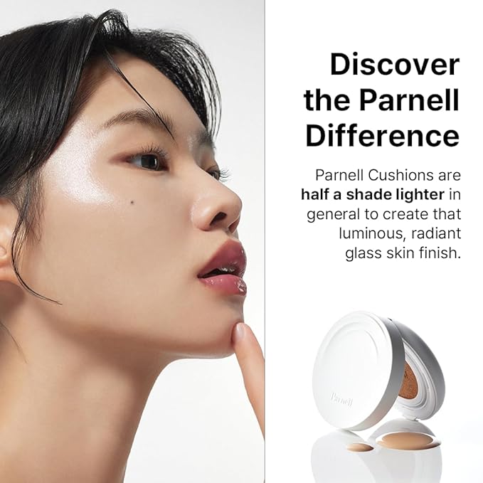 Parnell Cicamanu Serum Cushion - Moisturizing Foundation for Soothing, Coverage, Glass Skin and Lightweight for Sensitive and Dry Skin Pearl Skin (0.52 Fl Oz) (17C)
