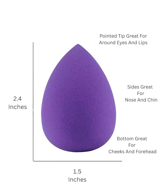 Makeup Sponge Blender, 4 Pack, Flawless Foundation Blending, Latex-Free Cosmetic Applicator Puff for Liquid, Cream, & Powder