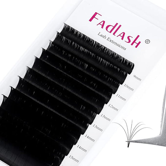 Lash Extension Easy Fan 0.03-0.10mm C D DD L Curl 8-30mm Length Volume Lash Extensions Self Fanning Eyelash Extensions Russian Lashes (0.05-D, 9-17mm Mix)