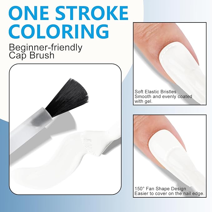 NXJ INFILILA White Gel Nail Polish, 15ML Soak Off White UV Gel Nail Polish, One-Stroke Coloring Gift for Women Art Manicure Salon DIY Design Decoration at Home S02