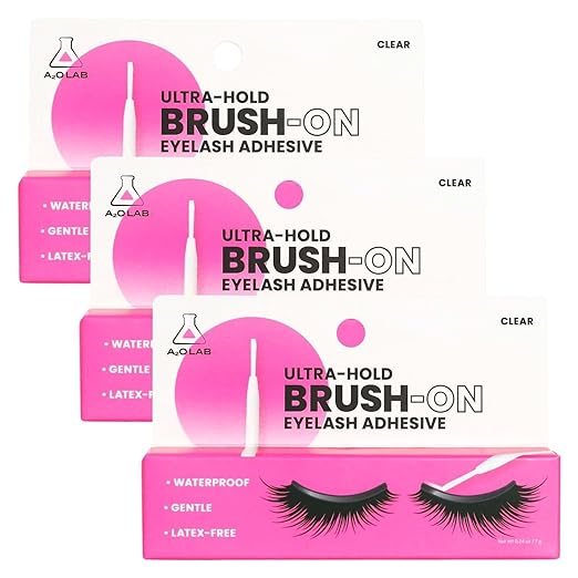 A2O Lab Ultra-Hold Brush-On Eyelash Adhesive, Clear, Waterproof, Latex-Free (3)