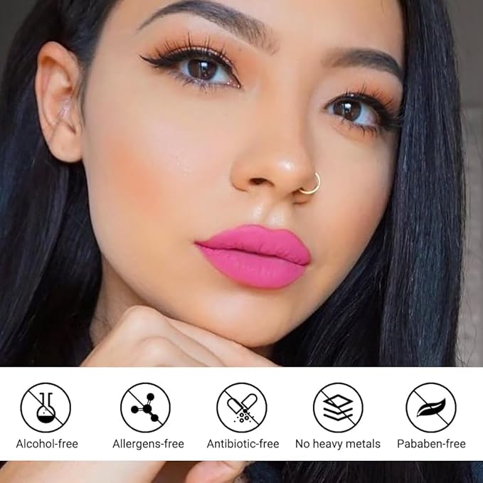 evpct Rose Pink Lip Stains Peel off, Peel off Lip Liner Tattoo Lip Stain Tint Gloss Marker Makeup, Long Lasting Waterproof 24 Hours Matte Finish Transfer-proof Pigmented Color Stay Lipsticks, 130#