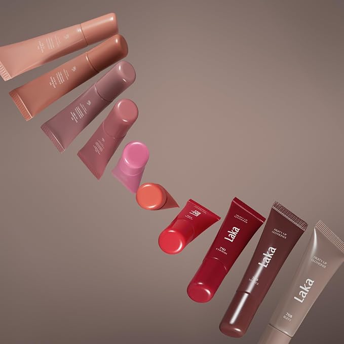 Laka Fruity Lip Glotioner, 10ml/0.33 fl.oz, Lip Gloss with High Shine Vivid Colors, Jelly tip for Hygienic & Easy Application, Plumping Conditioner, Vegan, K-Beauty (#705 Toasty)