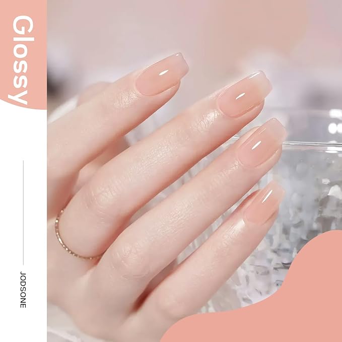 JODSONE Jelly Wheat Gel Nail Polish 10ml Pale Nude Soak Off LED Nail Polish Nail Color Salon Quality Long-Lasting Vegan & Cruelty-Free Low Odor Need U V Lamp Curing