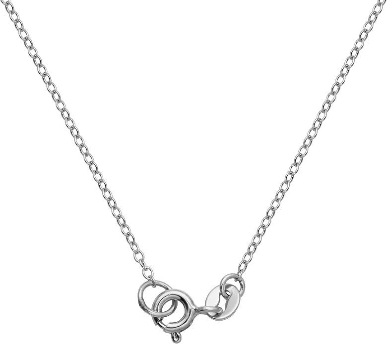 Amazon Essentials Sterling Silver Round Cut Birthstone Pendant Necklace 18"
