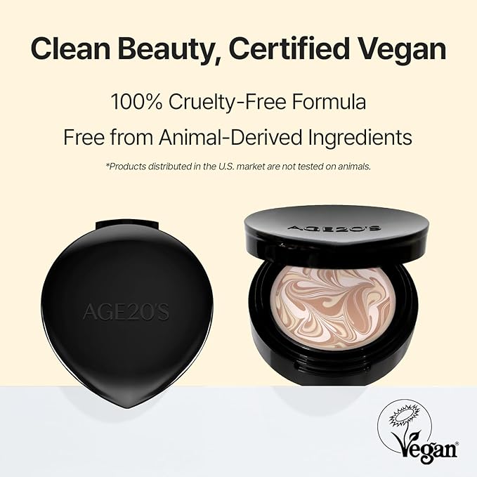 [MINI SIZE] AGE20'S Signature Essence Pact | 17N | Vegan Korean Cushion Foundation | Pack of 1 | Cream Foundation, Dewy & Glow Finish, Natural Coverage, SPF 50+ | 0.14 oz