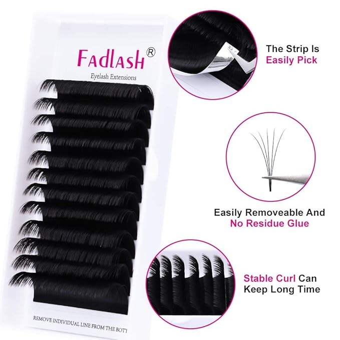 Lash Extensions Mega Volume Eyelash Extensions 0.03 C Curl Easy Fanning Volume Lashes Self Fan Eyelashes Extensions (0.03-C, 17mm)