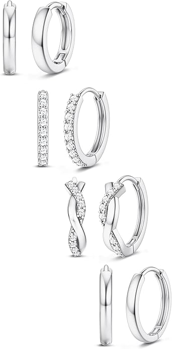 Jstyle Small Gold Hoop Earrings for Women Trendy 14K Gold Plated Huggie Earrings Hypoallergenic Cartilage Earring Stacks Cute Dainty Huggie Hoops Earring Sets for Multiple Piercing