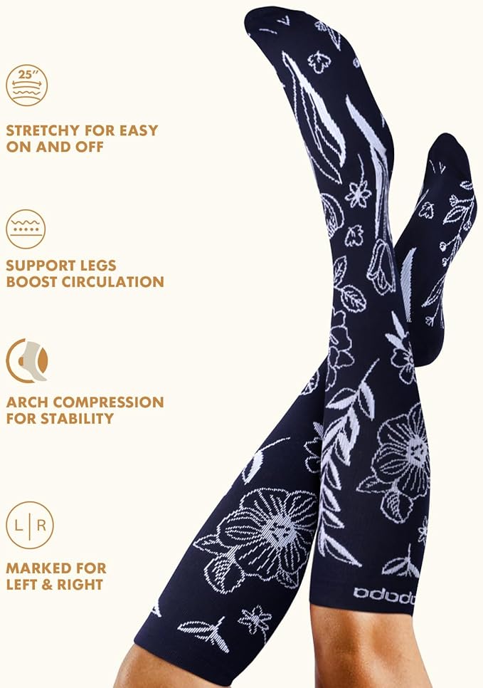 Lalapapa Cute Compression Socks for Women - 3 Pairs 20-30 mmHg Graduated Support Lightweight for Daily Wear Travel Nurse