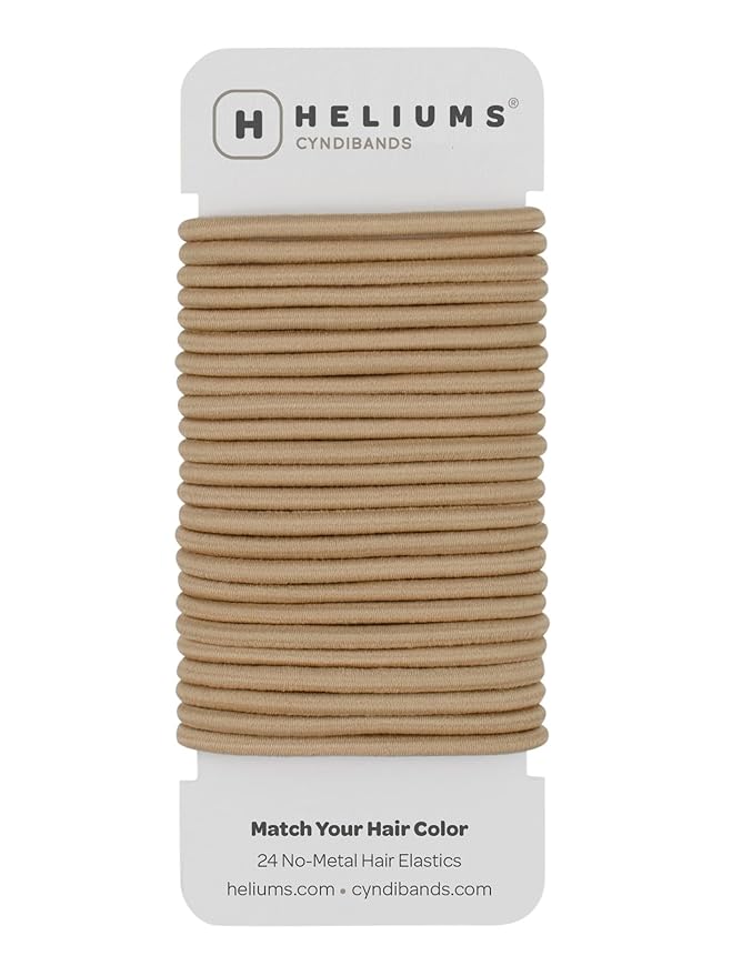 Cyndibands Elastic Hair Ties – Sandy Blonde - No Damage 4mm Ponytail Holders for Women & Kids, 24-Pack Hair Elastics in Neutral Colors
