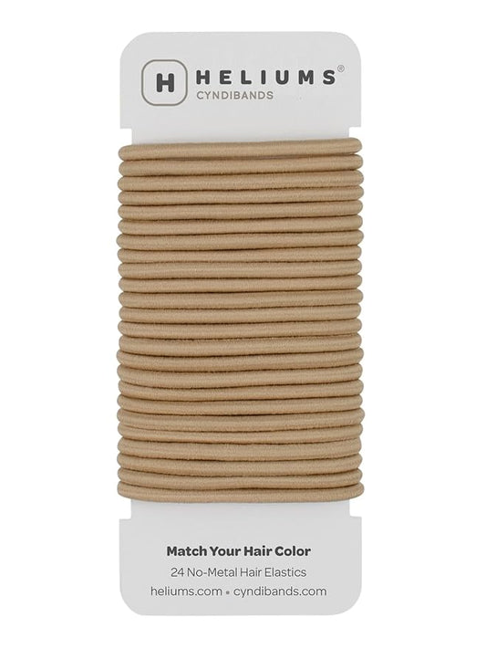 Cyndibands Elastic Hair Ties – Sandy Blonde - No Damage 4mm Ponytail Holders for Women & Kids, 24-Pack Hair Elastics in Neutral Colors