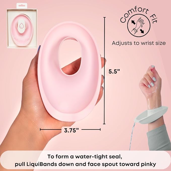 LiquiBands Face Washing Wristbands – No More Wet Sleeves with This Skincare Essential - Silicone Bands to Catch Water Drips – Stocking Stuffer for Girls & Women (Sage Green, 1 Pair)