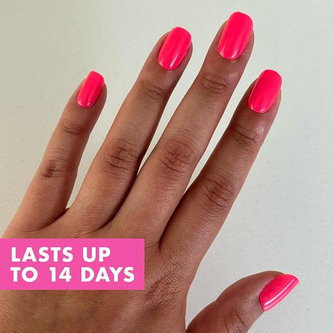 Olive & June Instant Mani Press-On Nails | (Glue) Short, Squoval 42 Fake Nails, 21 Sizes | Non-Toxic, Long-Lasting Recycled Materials Realistic Look | Salon-Quality at Home | Hot Strawberry