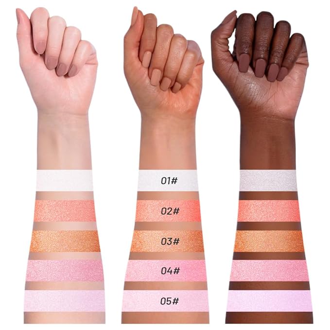 Highlighter Makeup Palette for Blush,Contour,Shadow,Face or Eye Makeup, Shimmer Glow, Creamy Mousse Pressed Powder, Intensely Pigmented, Glitter Sparkling (B03-01# Silver Pearl)