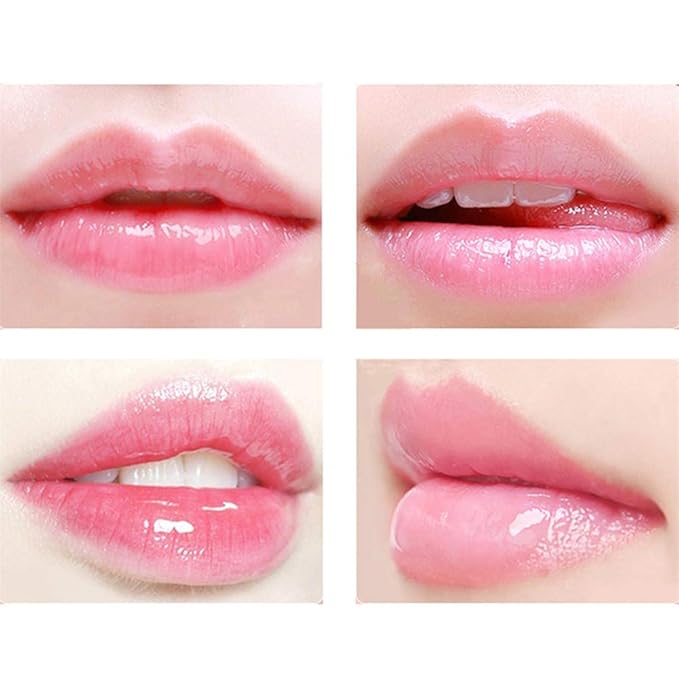 Adofect 30 Pieces Peach Moisturizing Collagen Lip Masks Crystal Lip Care Gel Pads Patches, Mouth & Lips Age Defying Masques - Great for Anti-Chapped, Anti-Wrinkle, Plump Your Lips, Rose Red