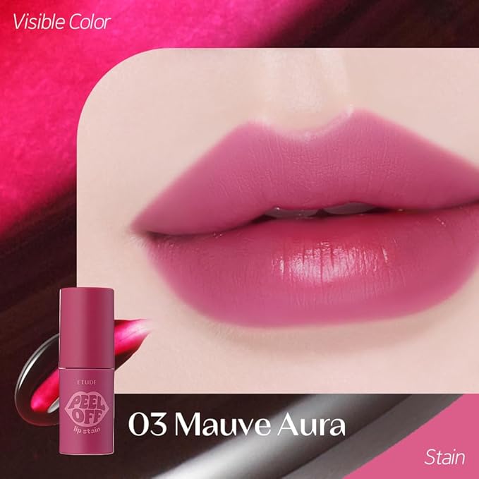 ETUDE Dear Darling Peel Off Lip Stain (Mauve Aura) – Teen girl gifts, Hydrating Hydrogel Tint, Long Lasting & Waterproof, High Pigment, Easy Peel Off, All‑Day Color Lip Tattoo
