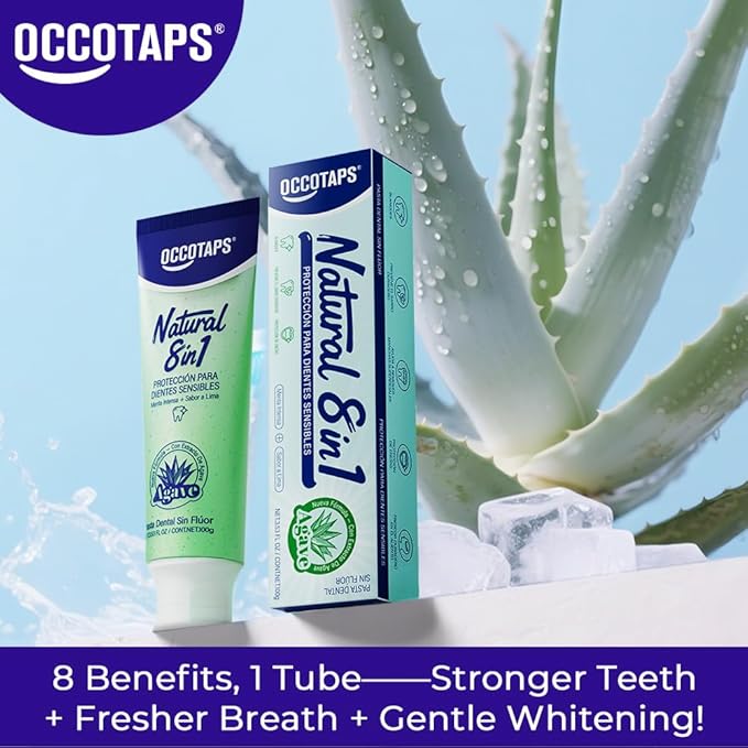 Agave Sensitive Toothpaste, Fluoride-Free Natural Whitening Toothpaste for Sensitive Teeth, Gentle Gum Care, Helps Remove Stains, Fresh Mint Herbal Formula, 3 Pk US Manufactured