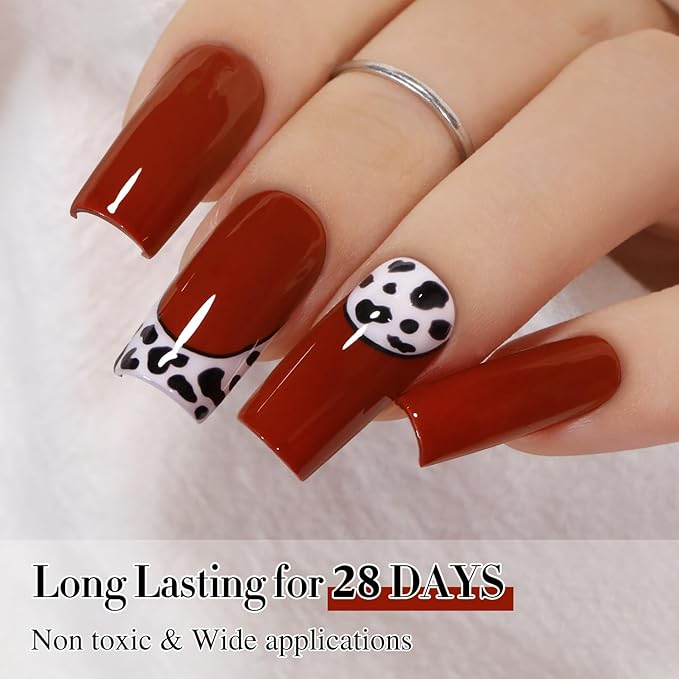 Double Rhythm Gel Polish 15ML Jelly Sheer Pastel Light Milky Color Pearl White Bottle 1 PC 0.5 OZ Full Size Nail Art Salon at Home (Brick Red-D1488)