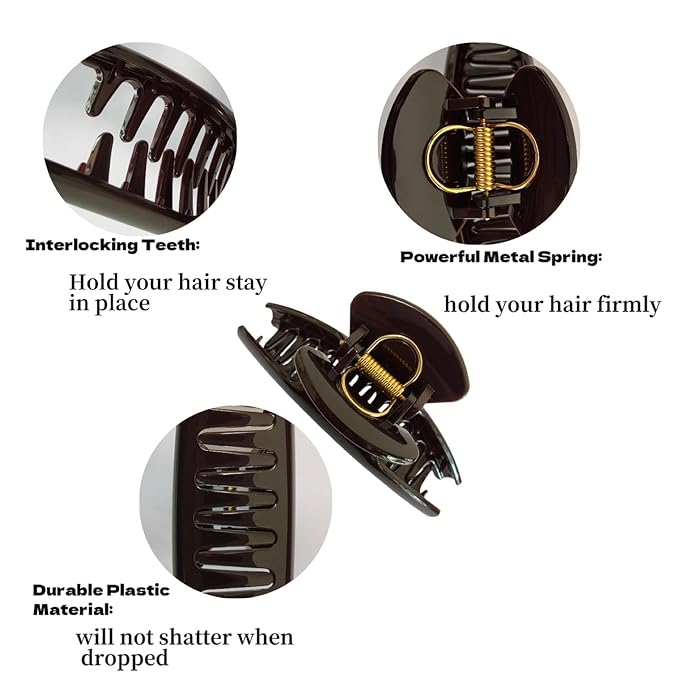 5.9 Inch Extra Large Hair Clips for Women, Glossy Big Butterfly Claw Clips for Thick Long Hair, Non Slip & Strong Hold, Jumbo Lady Shower Claw Clip, Neutral Hair Claws (Chocolate Brown)