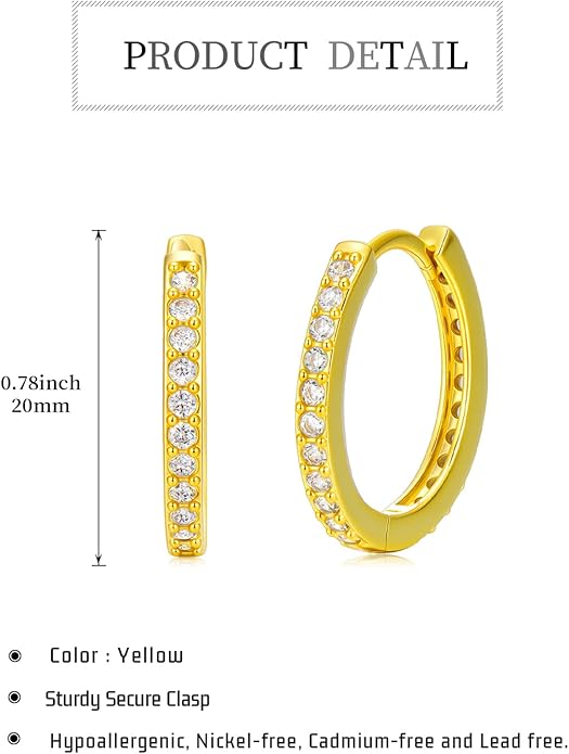 14K Gold Hoop Earrings for Women Hypoallergenic Lightweight Gold Huggie Hoop Earring Jewelry Gift