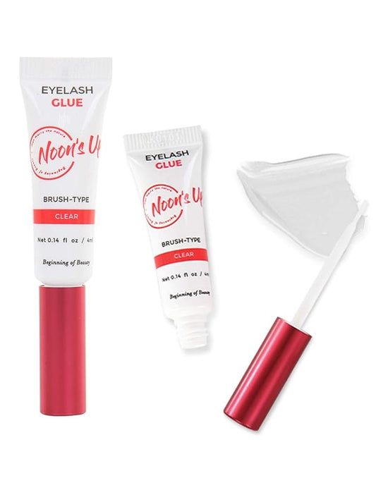 NOON'S UP Eyelash Glue (Clear) - Super Strong Hold Eyelash Adhesive | Waterproof Hypoallergenic Lash Glue for Sensitive Eyes | Blends Naturally (0.14 Fl. Oz.)