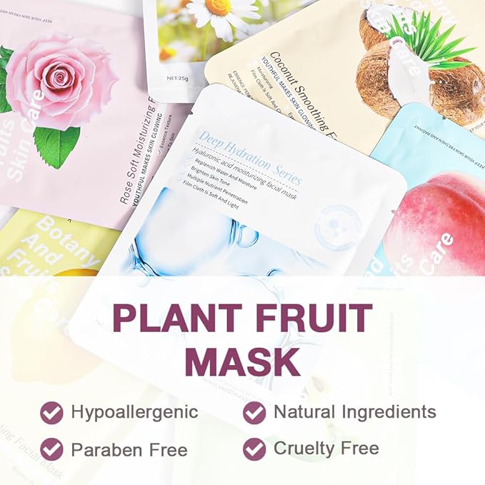 CAKAILA 8 Pack Rose Face Mask,Pink Face Masks Spa Day kit Supplies for Women,Sheet Facial Mask Skincare for Kids Gifts Set,Hydrate Nourish Soothe for All Skin Types,Spa Party Favors