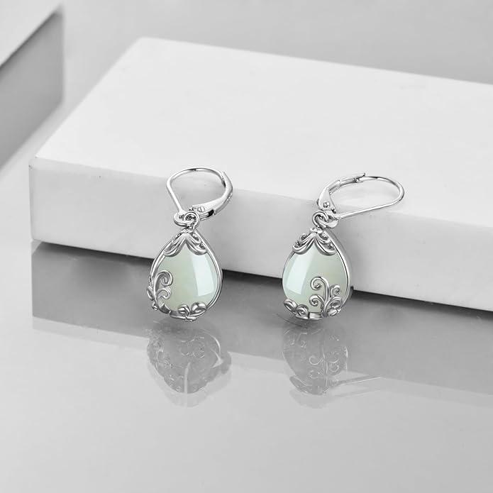 POPLYKE Celtic Filigree Teardrop Drop Dangle Earrings Sterling Silver Leverback Earrings Jewelry for Women