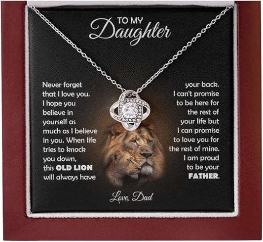To My Beautiful Daughter Necklace from Mom & Dad | Cubic Zirconia Pendant with Heartfelt Message Card & Gift Box | Daughter Birthday, Graduation, Christmas Jewelry Gift from Parents