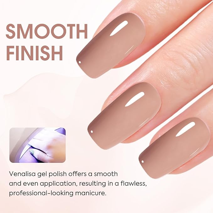 VENALISA Nude Gel Nail Polish 1 Pcs 12ml Natural Nude Color Gel Polish Soak Off UV Salon Manicure DIY at Home Nail Art For Girls Women
