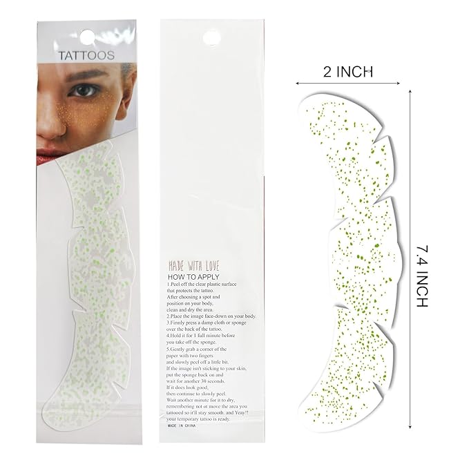 Glow in The Dark Face Makeup Patches Glitter Freckles Face Tattoo Glitter Freckles Sparkle Makeup Patches Dot Face Glitter Speckles Patches for Women