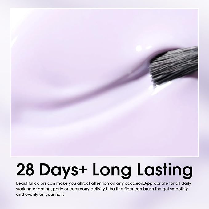 VENALISA Purple Gel Nail Polish, 1 Pcs Light Purple Gel Polish Soak Off DIY at Home Manicure Salon Nail Art For Girls Women