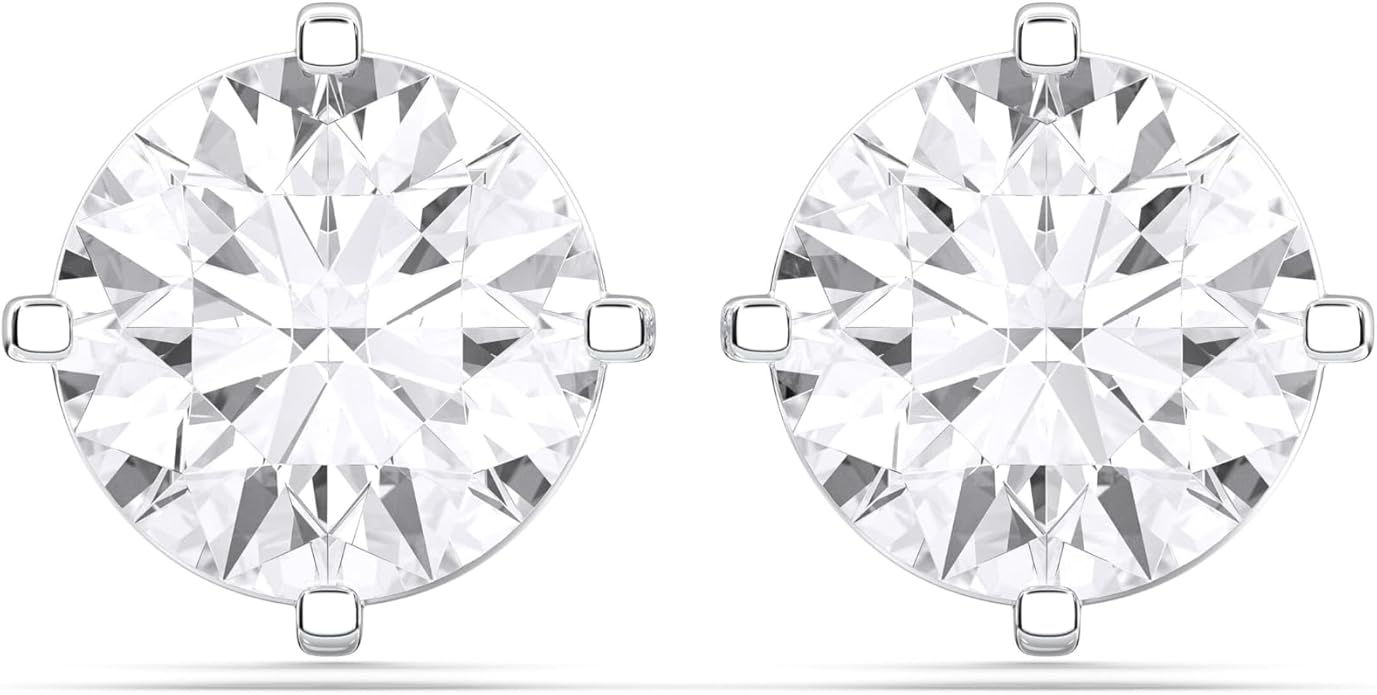 14K Yellow/White Gold Stud Earrings With 1-2 Carat Lab Grown Diamond, IGI Certified LAB GROWN Diamond Earrings 4 Prong Push Back (E-F Color, VVS-VS), Stud Earrings For Women, Fine Jewelry