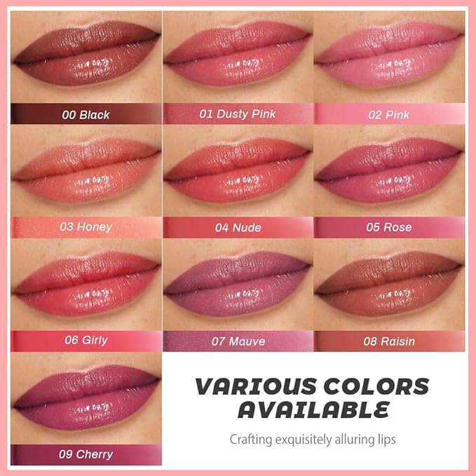 Kaely Girly Honey Lipstick Tinted Lip Balm, Hydrating Shine Lipstick for Women Dry Lips, Moisturizing Nourishing Glossy Lip Gloss Stain Makeup, Sheer Lightweight, Vegan & Cruelty-Free, 06