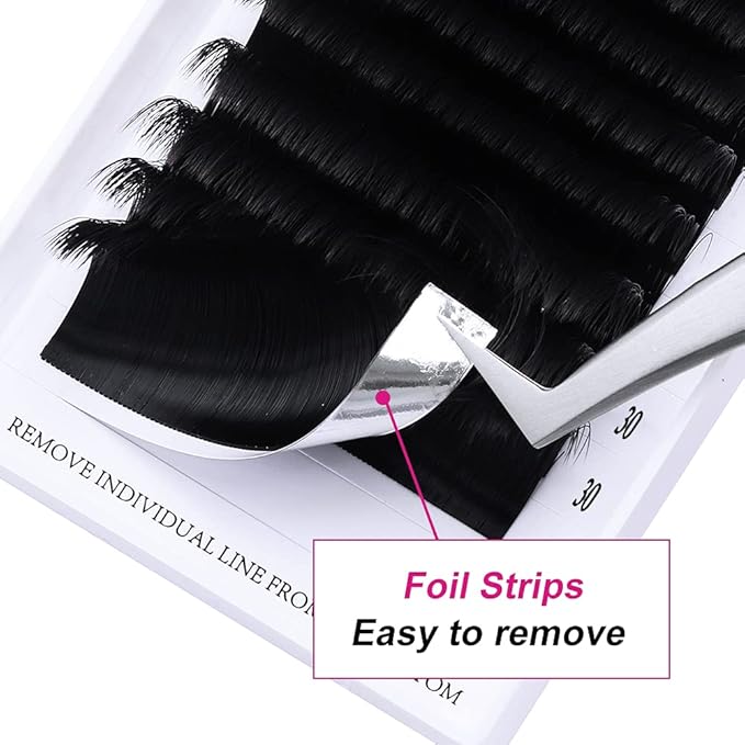 Lash Extension DD Curl Easy Fan Volume Lashes Self Fanning Eyelash Extensions Easy Blooming Lash Extensions 8-30mm Supplies (0.03-DD, 20-25mm)