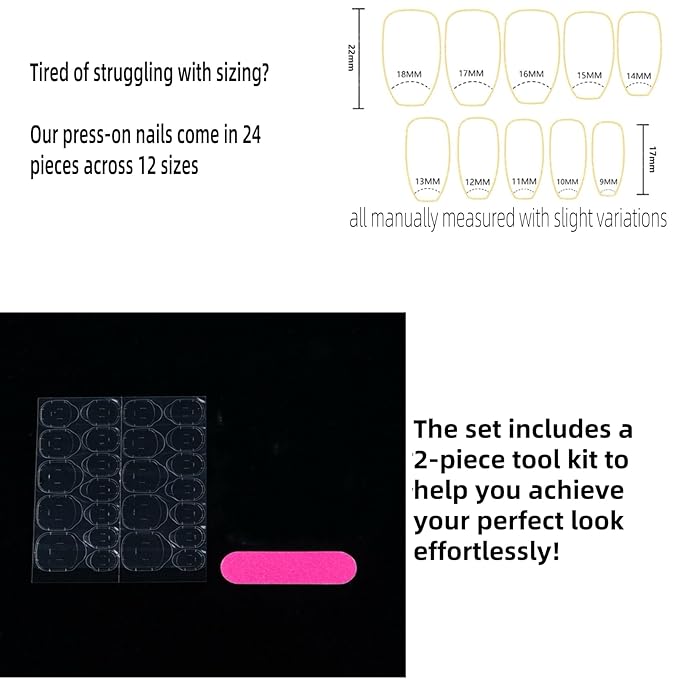 SHELWIN French Press On Nails Ready-To-Wear DIY Manicure Stick On Cat Eye Nails kit for Women 24 Pcs Short Medium Coffin Almond Shaped False Nails Gifts（Pearl White）