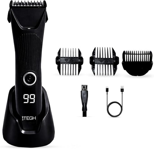TEGH 7-in-1 Men’s Beard & Body Grooming Kit – Cordless Electric Beard, Hair & Body Trimmer for Men, Rechargeable Waterproof Groomer with Adjustable Guards