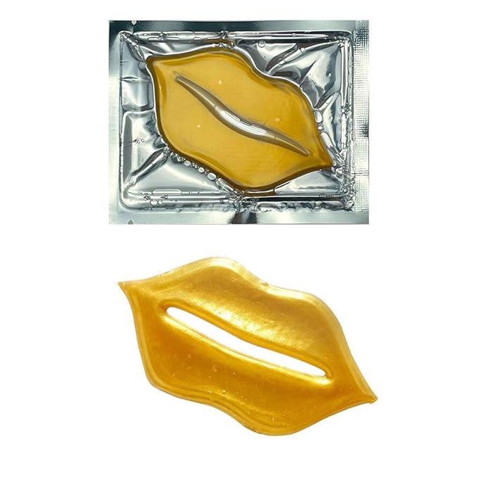 30PCS Collagen Lip Masks,Crystal Moisturizing Gel Sheet Lip Patches for Mouth Care & Anti-Chapped, Smoothing Lines, Plumping Your Lips Attractive, Gold