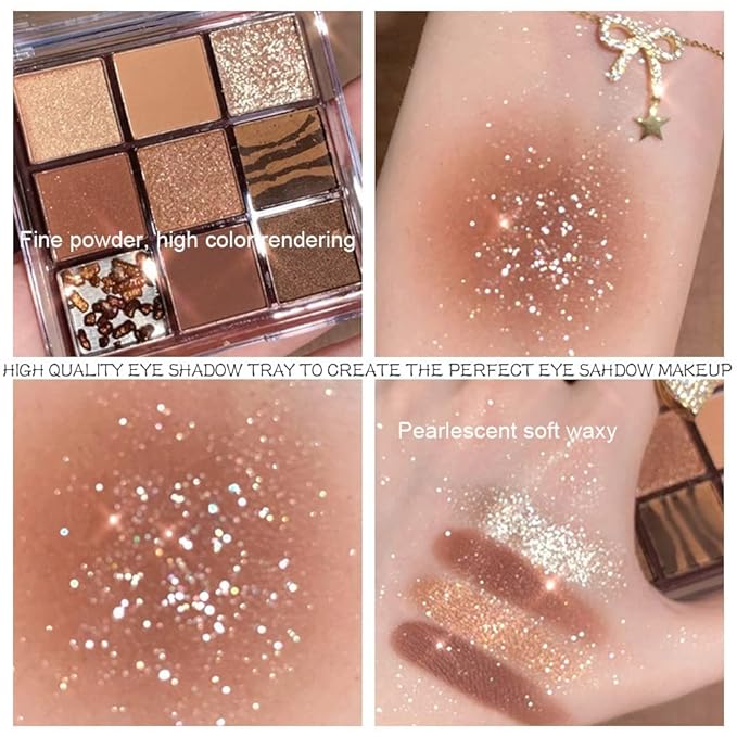 AMY'S DIARY Dark Brown EyeShadow Palette, Copper Eyeshadow glitter brown matte Shimmer Makeup,Hazel Eyes Eyeshadow Palette,smokey eye eyeshadow palette waterproof Long Lasting