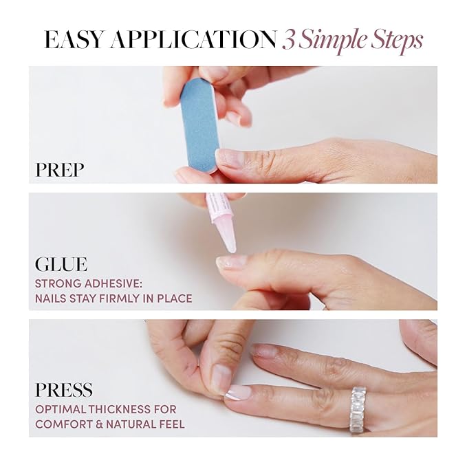 Glamnetic Press On Nails - Fiery Red | Opaque Bright Red Short Almond Fake Nails, Salon Quality | 15 Sizes - 30 Nail Kit