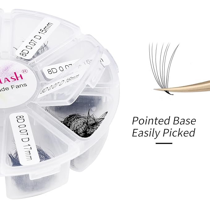 Premade Fans Eyelash Extensions 1000pcs Promades Eyelash Volume Lash Extensions Pointed Base Loose Fans Premade Lash Extensions Fans Handmade Pre Made Volume Lashes Mix (8D-0.07C, 15-20mm)