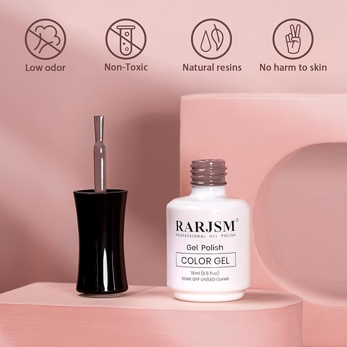 RARJSM Opaque Gel Nail Polish Gray Mavue Skin Tone Milky Dark Purple Gel Nail Polish 15ml 1 Piece Neutral Soak Off UV LED Cured Nail GelPolish for Fall Winter Nail Art French Manicure