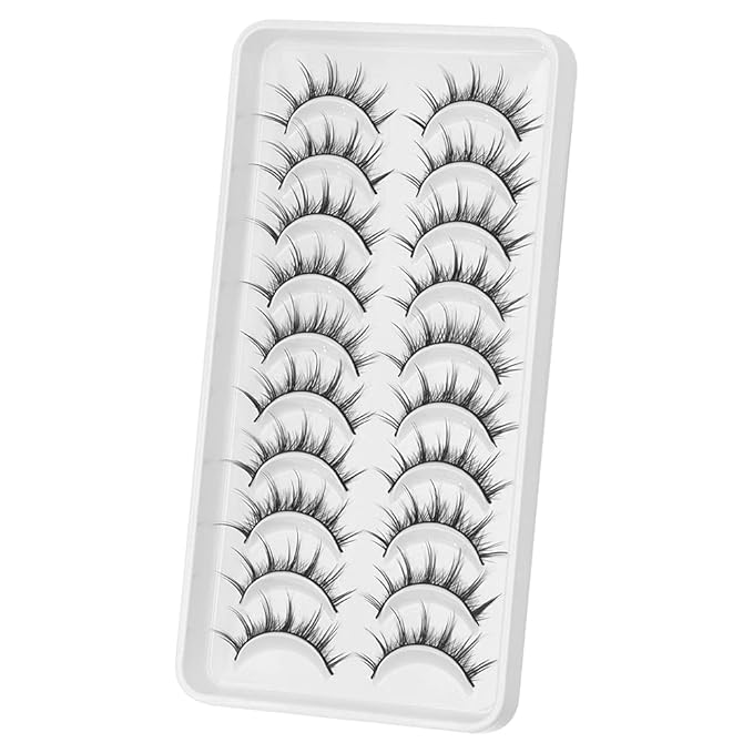outopen Manga Lashes Japanese Anime Cosplay Eyelashes Asian False Eyelashes Little Devil Lashes Natural Look Like Individual Clusters(Natural Manga | 8-13MM)