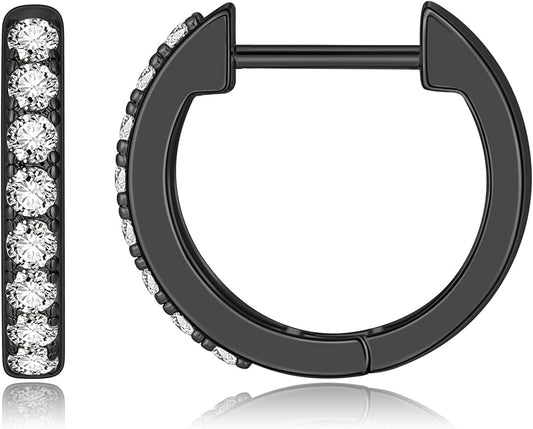 Gacimy Gold Huggie Earrings for Women 14K Real Gold Plated, Small Cubic Zirconia Cartilage Hoop Earrings Cuffs for Women