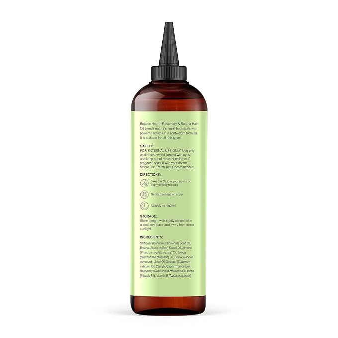 Botanic Hearth Hair Oil for Hair Growth & Hair Relaxer | Strengthening Dry, Frizzy, Damaged Hair & Scalp Treatment | Rosemary Batana Hair Oil – 6.7 Fl Oz (2 Pack)