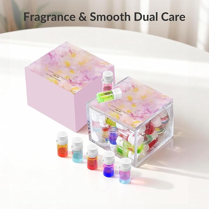 WestShiny 2 in 1 Hair Perfume Oil, 40PC Mini Hair Oil Set, Moisturize Dry Damaged Hair, Long Lasting Scented, Gift for Women