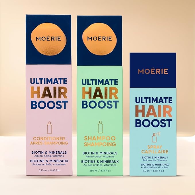 Moerie Shampoo and Conditioner Plus Hair Mask and Hair Spray Mega Pack – The Ultimate Hair Care Set – For Longer, Thicker, Fuller Hair - Volumizing Hair Products – Paraben & Silicone Free - 8 items