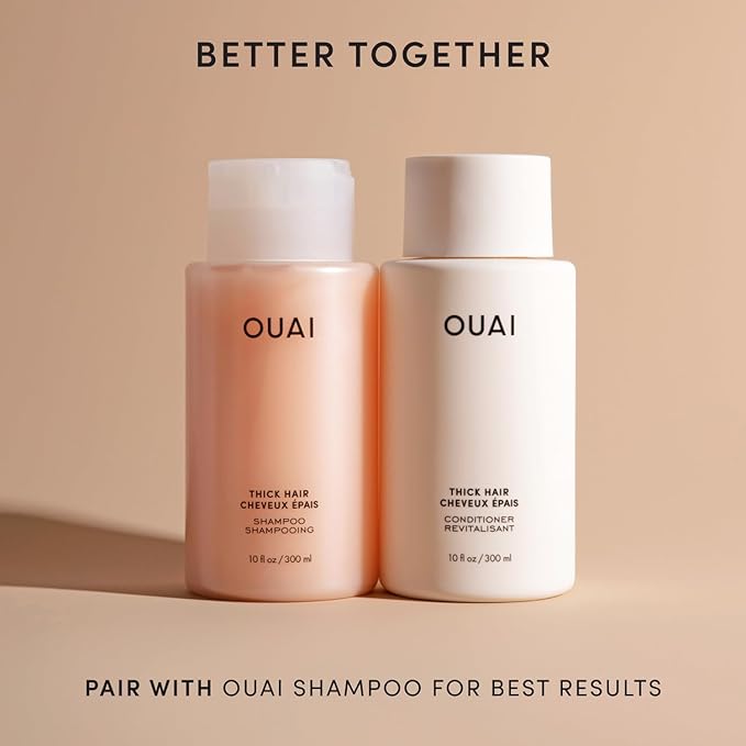 OUAI Thick Hair Conditioner - Moisturizing Conditioner for Dry, Frizzy Hair - Keratin, Marshmallow Root, Shea Butter and Avocado Oil - Paraben, Phthalate & Sulfate Free (10 Oz)