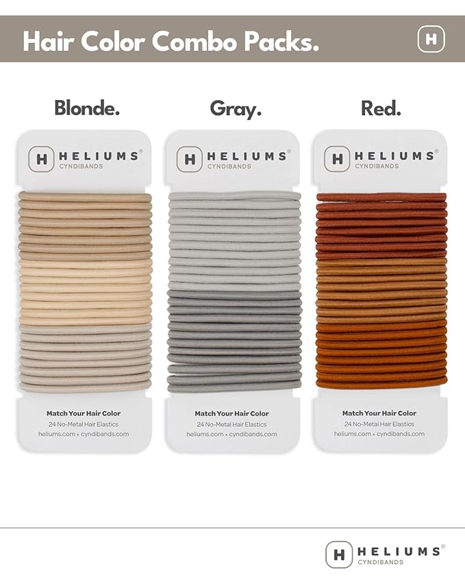 Cyndibands Elastic Hair Ties – Brown - No Damage 4mm Ponytail Holders for Women & Kids, 24-Pack Hair Elastics in Neutral Colors