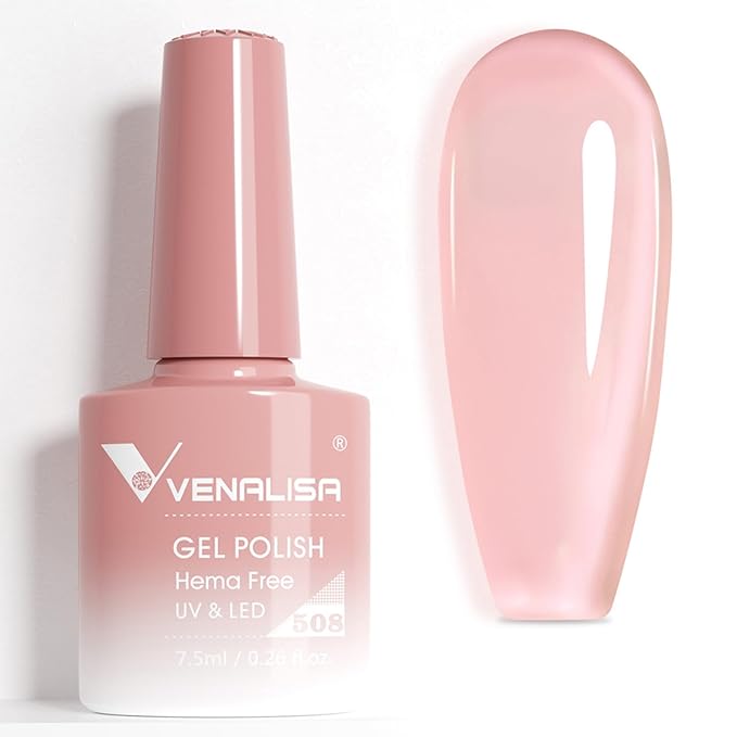 VENALISA Jelly Gel Polish 1 Pcs Translucent Nude Pink Gel Nail Polish Soak Off UV Gel DIY at Home Manicure Salon Nail Art For Girls Women